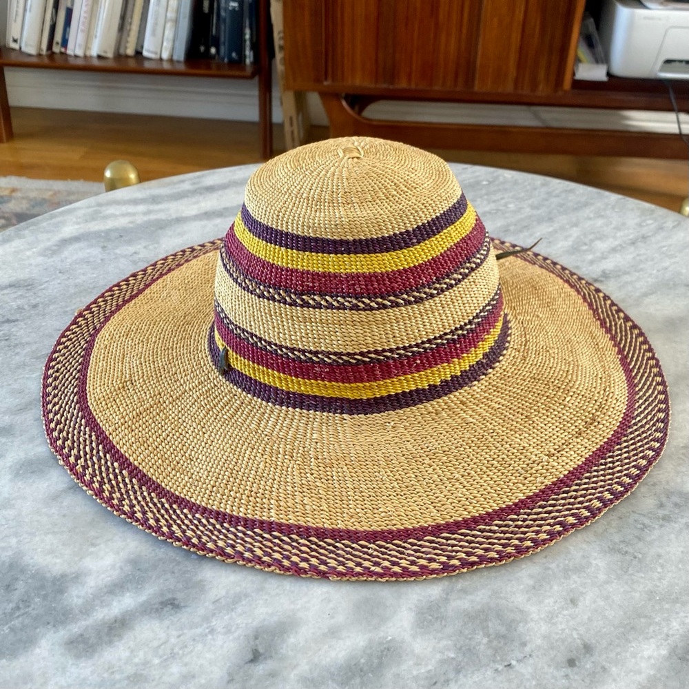 Handmade wide brimmed straw hat